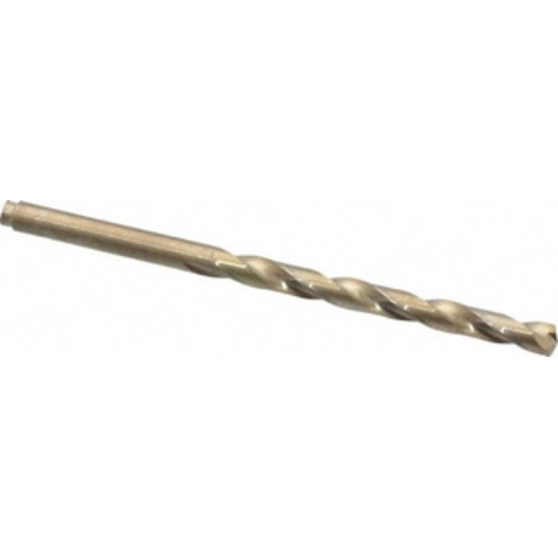 Hertel #7 135 Cobalt Jobber Drill Oxide/Gold Finish, Right Hand Cut, Spiral Flute, Straight Shank, 3-5/8 OAL, Split Point 04138541 – 04138541