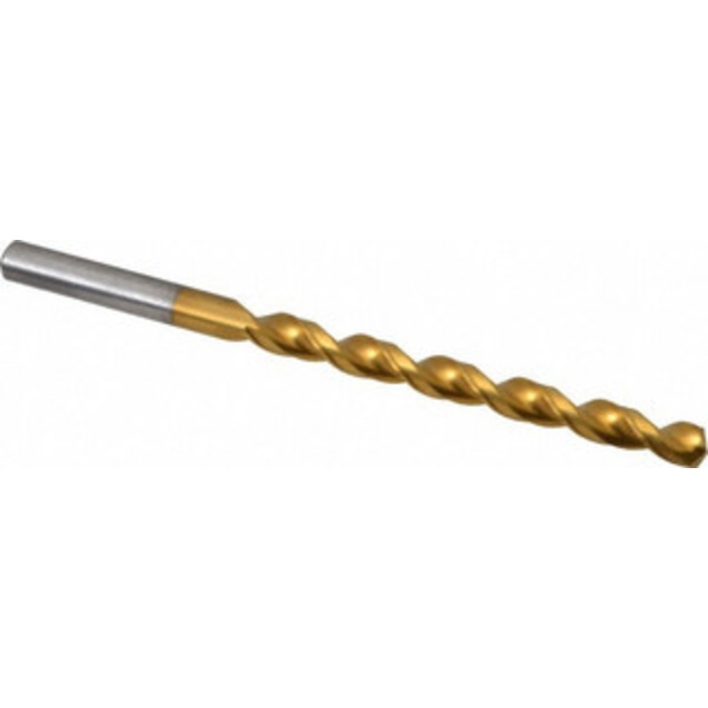 Cleveland Twist Drill #3 135 Cobalt Jobber Drill TiN Finish, Right Hand Cut, Parabolic Flute, Straight Shank, 3-3/4 OAL, Split Point C16614 – 02146603