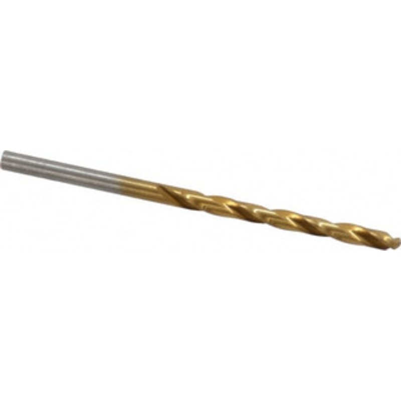 Hertel #22 135 High Speed Steel Jobber Drill TiN Finish, Right Hand Cut, Spiral Flute, Straight Shank, 3-1/8 OAL, Split Point 66694217 – 66694217