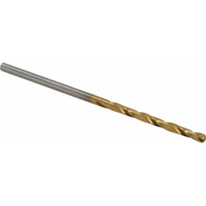 Hertel #45 135 High Speed Steel Jobber Drill TiN Finish, Right Hand Cut, Spiral Flute, Straight Shank, 2-1/8 OAL, Split Point 66694449 – 66694449