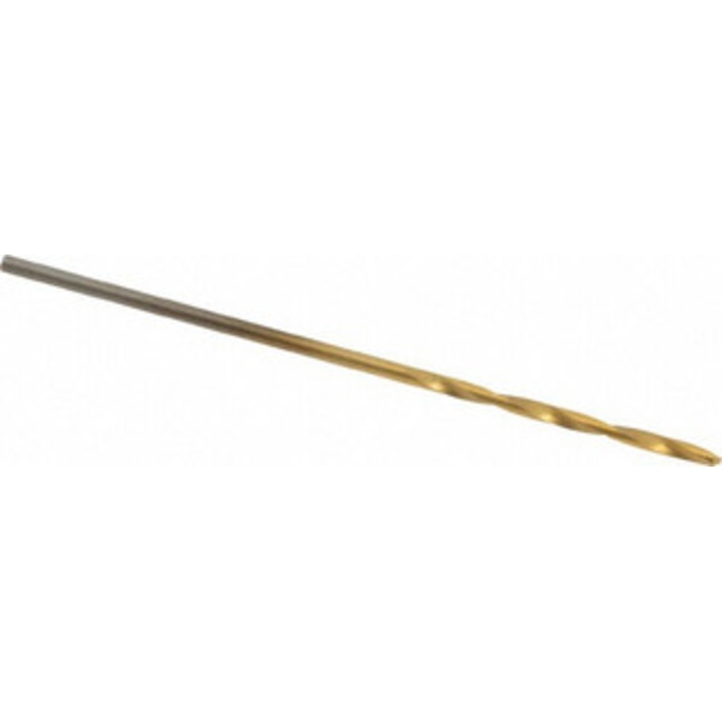 Hertel #58 118 High Speed Steel Jobber Drill TiN Finish, Right Hand Cut, Spiral Flute, Straight Shank, 1-5/8 OAL, Standard Point 84578806 – 84578806
