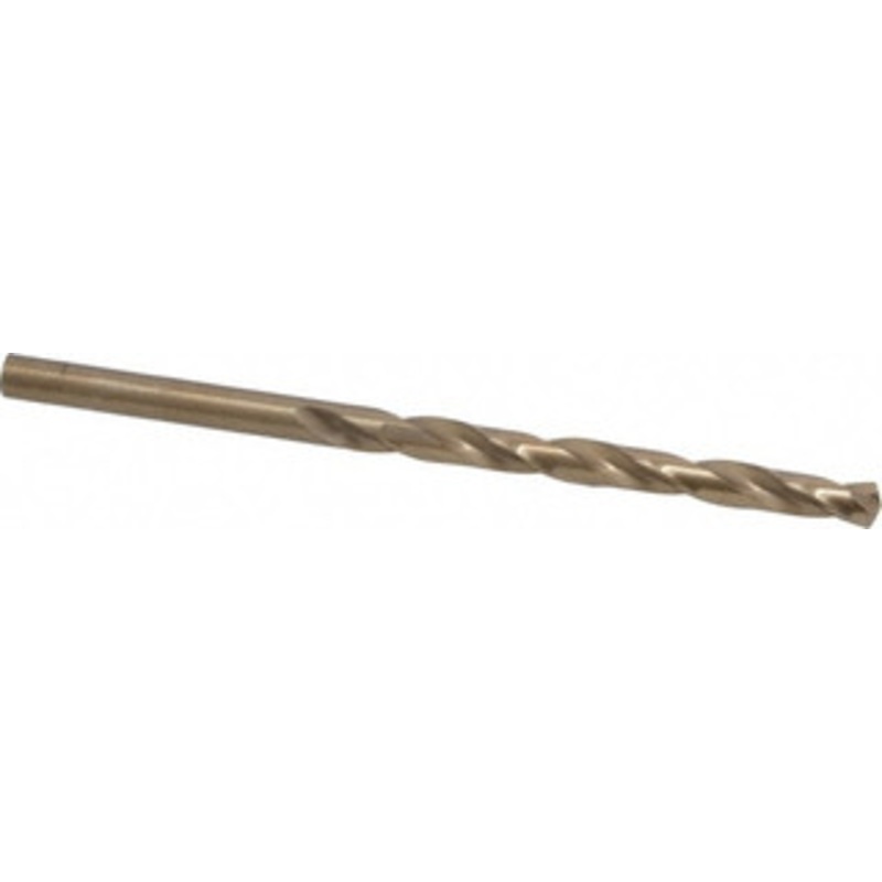 Hertel #12 135 Cobalt Jobber Drill Oxide/Gold Finish, Right Hand Cut, Spiral Flute, Straight Shank, 3-1/2 OAL, Split Point 04138590 – 04138590