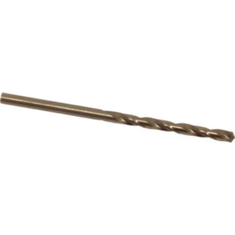 Hertel #19 135 Cobalt Jobber Drill Oxide/Gold Finish, Right Hand Cut, Spiral Flute, Straight Shank, 3-1/4 OAL, Split Point 04138665 – 04138665