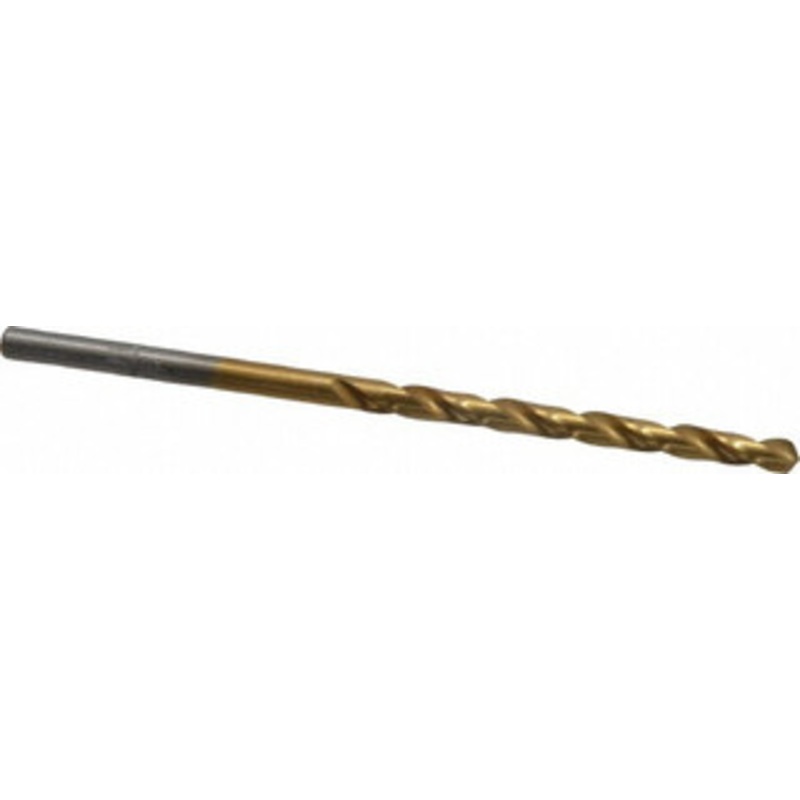 Hertel #34 118 High Speed Steel Jobber Drill TiN Finish, Right Hand Cut, Spiral Flute, Straight Shank, 2-5/8 OAL, Standard Point 85707578 – 85707578