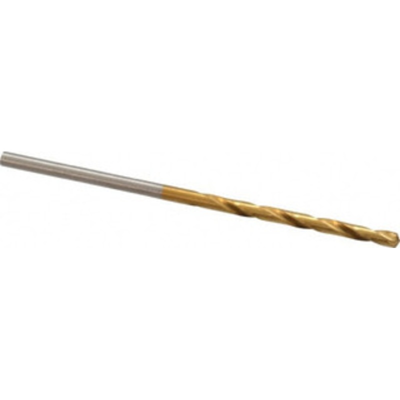 Hertel #43 135 High Speed Steel Jobber Drill TiN Finish, Right Hand Cut, Spiral Flute, Straight Shank, 2-1/4 OAL, Split Point 66694423 – 66694423