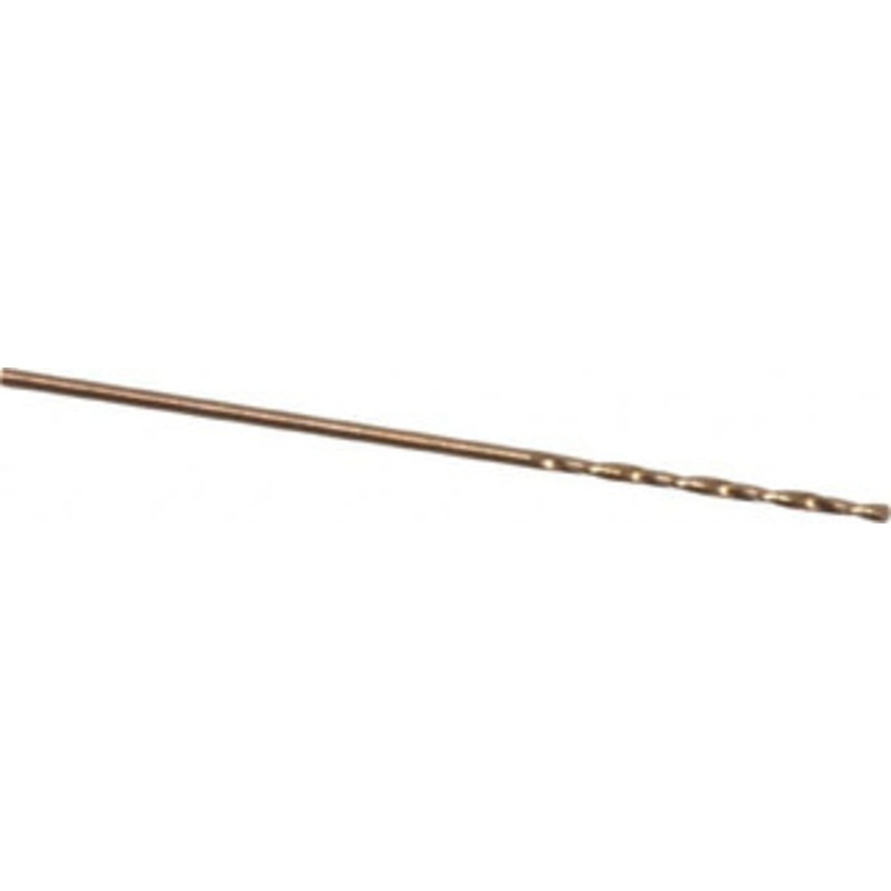 Precision Twist Drill #64 135 Cobalt Jobber Drill Oxide/Gold Finish, Right Hand Cut, Spiral Flute, Straight Shank, 1-1/2 OAL, Split Point 018364 – 78520020