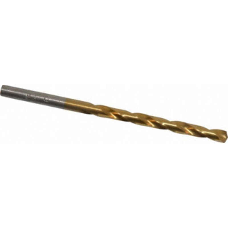 Hertel #13 135 High Speed Steel Jobber Drill TiN Finish, Right Hand Cut, Spiral Flute, Straight Shank, 3-1/2 OAL, Split Point 66694126 – 66694126