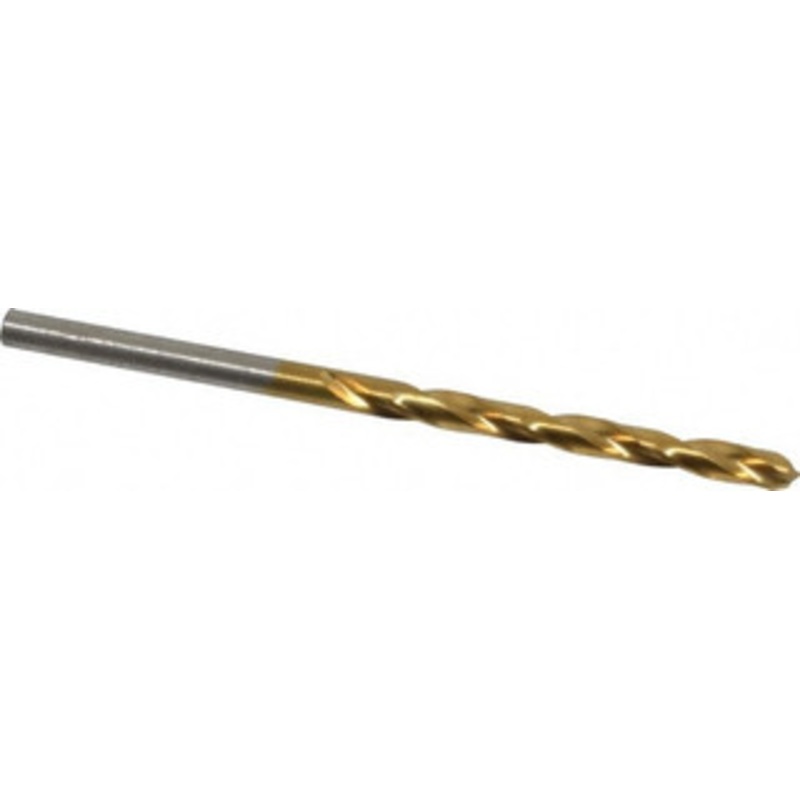 Hertel #28 135 High Speed Steel Jobber Drill TiN Finish, Right Hand Cut, Spiral Flute, Straight Shank, 2-7/8 OAL, Split Point 66694274 – 66694274
