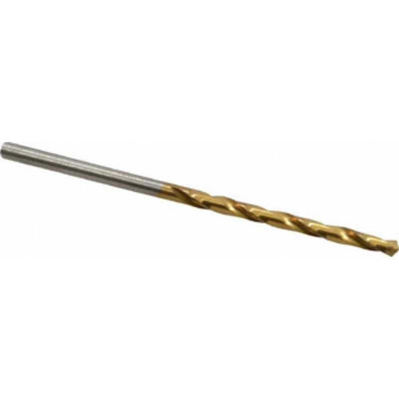 Hertel #39 118 High Speed Steel Jobber Drill TiN Finish, Right Hand Cut, Spiral Flute, Straight Shank, 2-3/8 OAL, Standard Point 85707636 – 85707636