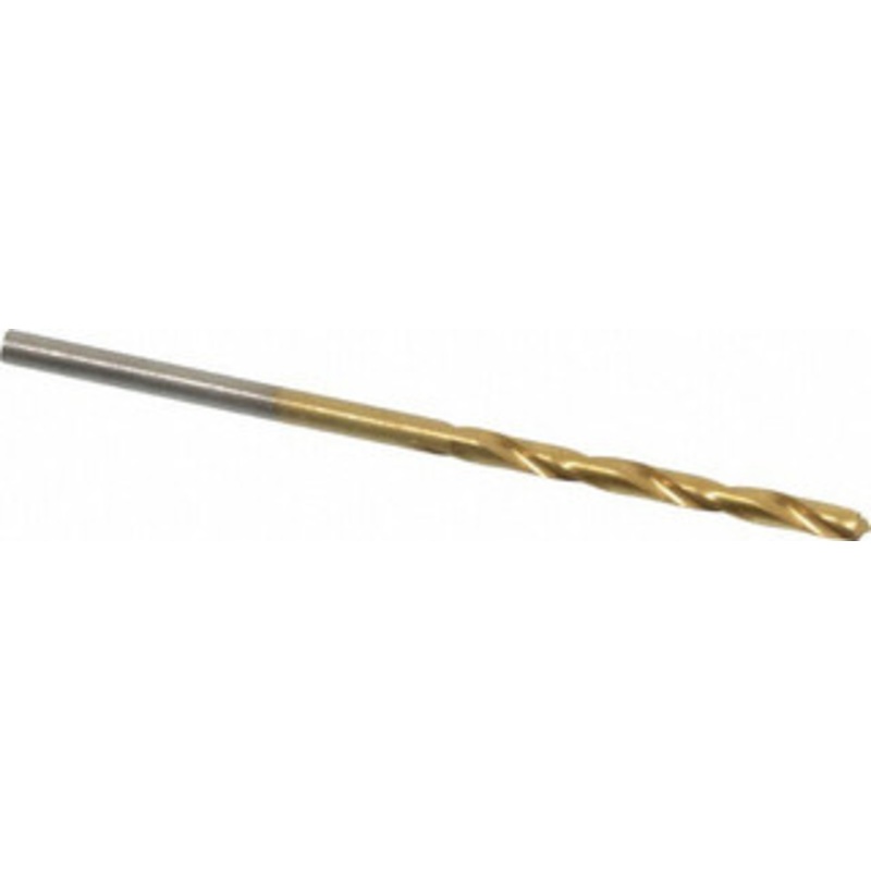Hertel #44 118 High Speed Steel Jobber Drill TiN Finish, Right Hand Cut, Spiral Flute, Straight Shank, 2-1/8 OAL, Standard Point 85707685 – 85707685