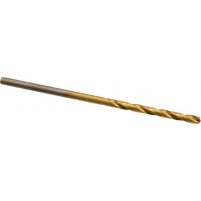 Hertel #46 118 High Speed Steel Jobber Drill TiN Finish, Right Hand Cut, Spiral Flute, Straight Shank, 2-1/8 OAL, Standard Point 85707701 – 85707701