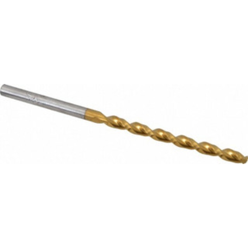 Cleveland Twist Drill #30 135 Cobalt Jobber Drill TiN Finish, Right Hand Cut, Parabolic Flute, Straight Shank, 2-3/4 OAL, Split Point C16642 – 02146876