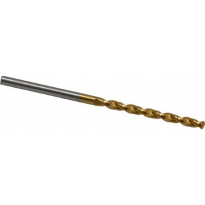 Guhring #34 130 High Speed Steel Jobber Drill TiN Finish, Right Hand Cut, Parabolic Flute, Straight Shank, 2-13/32 OAL, Standard Point 9006520028200 – 06826630