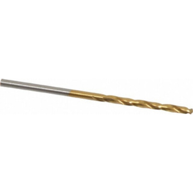 Hertel #37 135 High Speed Steel Jobber Drill TiN Finish, Right Hand Cut, Spiral Flute, Straight Shank, 2-1/2 OAL, Split Point 66694365 – 66694365
