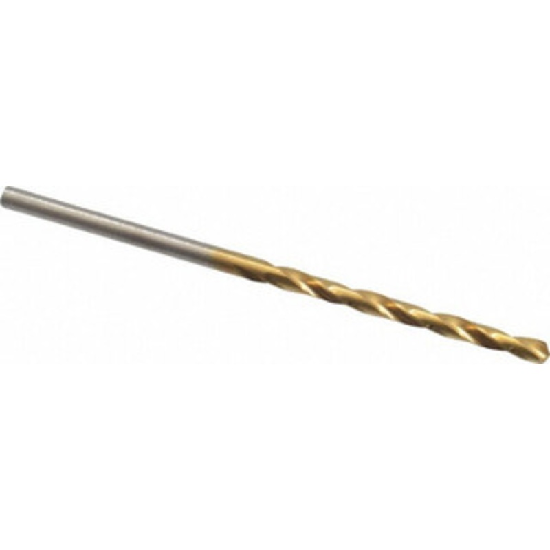 Hertel #41 118 High Speed Steel Jobber Drill TiN Finish, Right Hand Cut, Spiral Flute, Straight Shank, 2-3/8 OAL, Standard Point 85707651 – 85707651