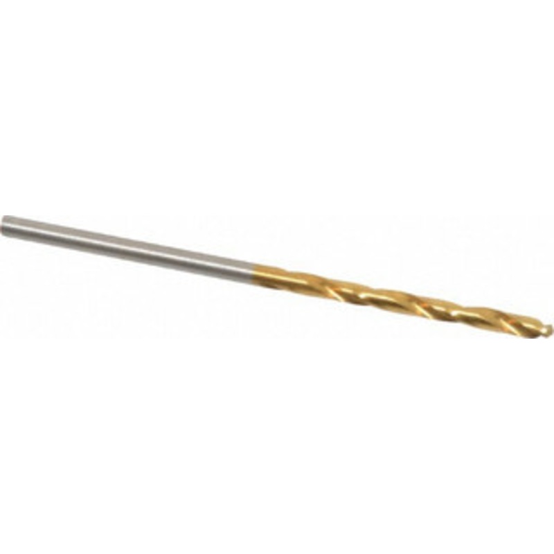 Hertel #44 135 High Speed Steel Jobber Drill TiN Finish, Right Hand Cut, Spiral Flute, Straight Shank, 2-1/8 OAL, Split Point 66694431 – 66694431