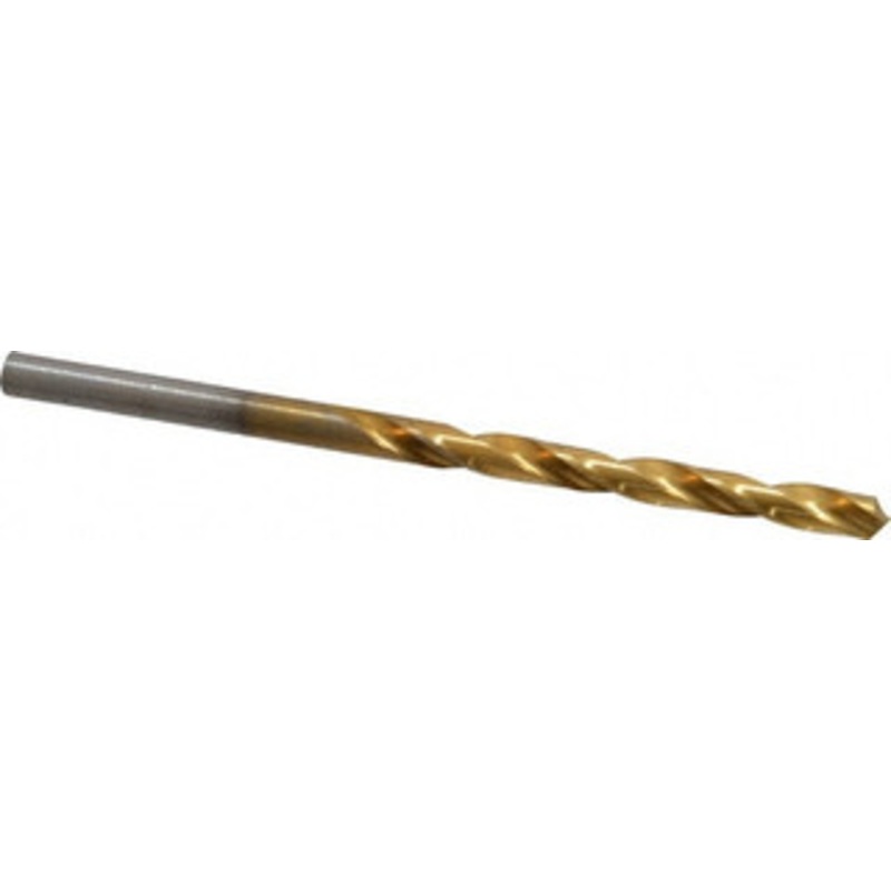 Hertel #16 118 High Speed Steel Jobber Drill TiN Finish, Right Hand Cut, Spiral Flute, Straight Shank, 3-3/8 OAL, Standard Point 85707388 – 85707388