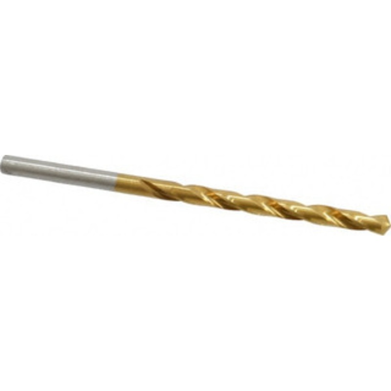 Hertel #20 118 High Speed Steel Jobber Drill TiN Finish, Right Hand Cut, Spiral Flute, Straight Shank, 3-1/4 OAL, Standard Point 85707420 – 85707420