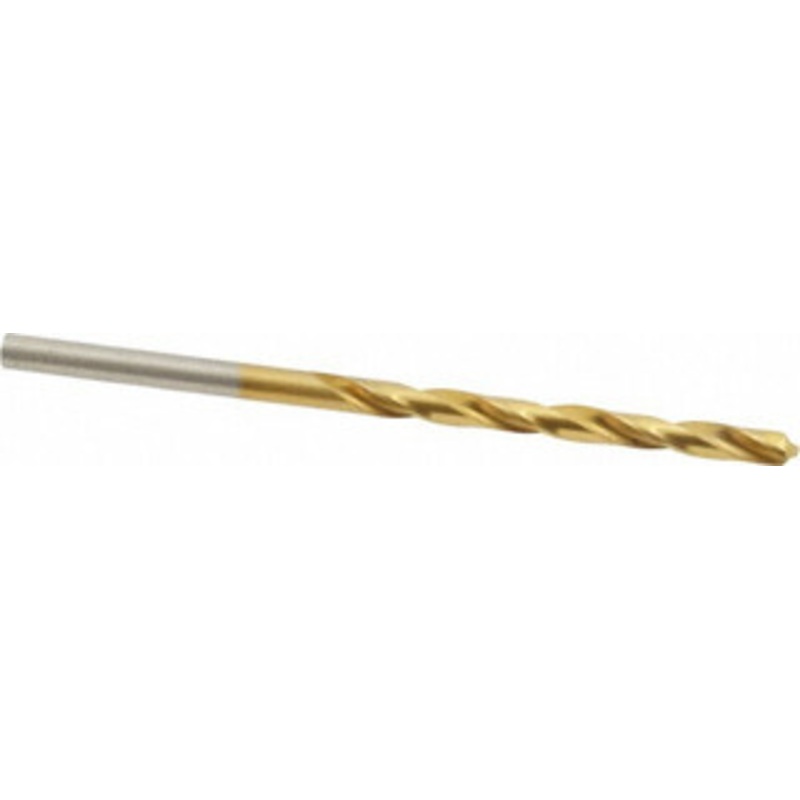 Hertel #24 118 High Speed Steel Jobber Drill TiN Finish, Right Hand Cut, Spiral Flute, Straight Shank, 3-1/8 OAL, Standard Point 85707461 – 85707461