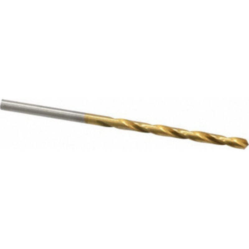 Hertel #31 118 High Speed Steel Jobber Drill TiN Finish, Right Hand Cut, Spiral Flute, Straight Shank, 2-3/4 OAL, Standard Point 85707545 – 85707545