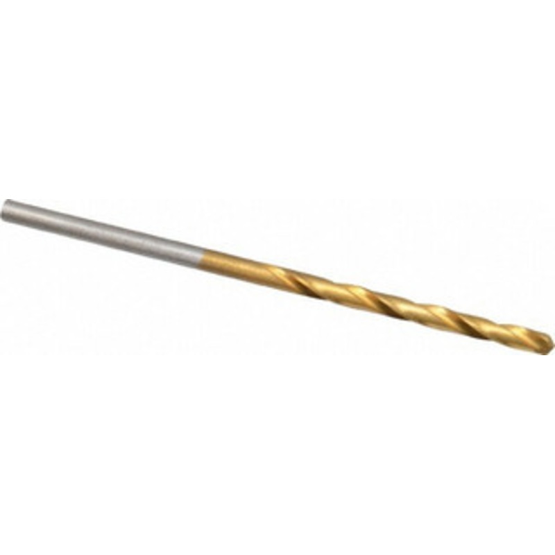 Hertel #36 135 High Speed Steel Jobber Drill TiN Finish, Right Hand Cut, Spiral Flute, Straight Shank, 2-1/2 OAL, Split Point 66694357 – 66694357