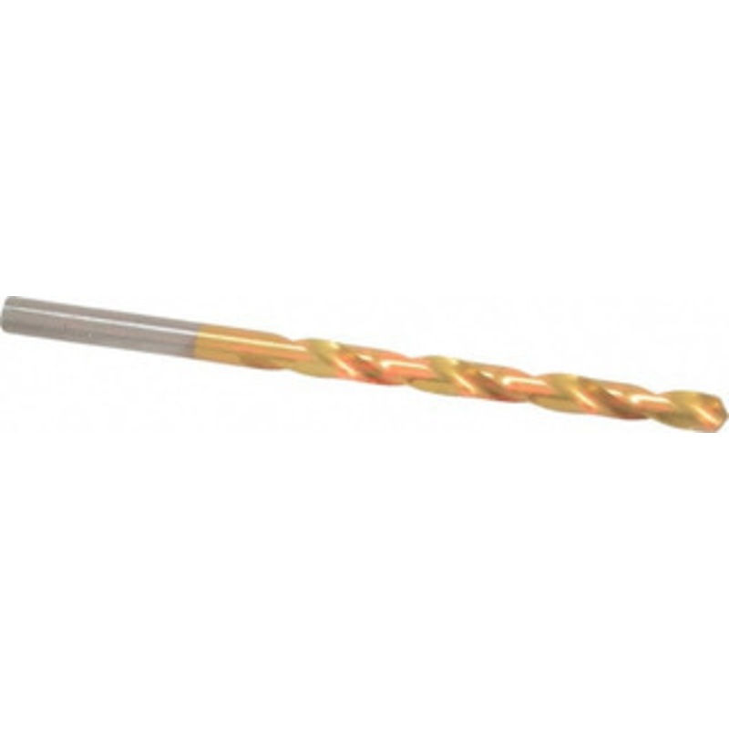 Hertel #13 118 High Speed Steel Jobber Drill TiN Finish, Right Hand Cut, Spiral Flute, Straight Shank, 3-1/2 OAL, Standard Point 85707354 – 85707354