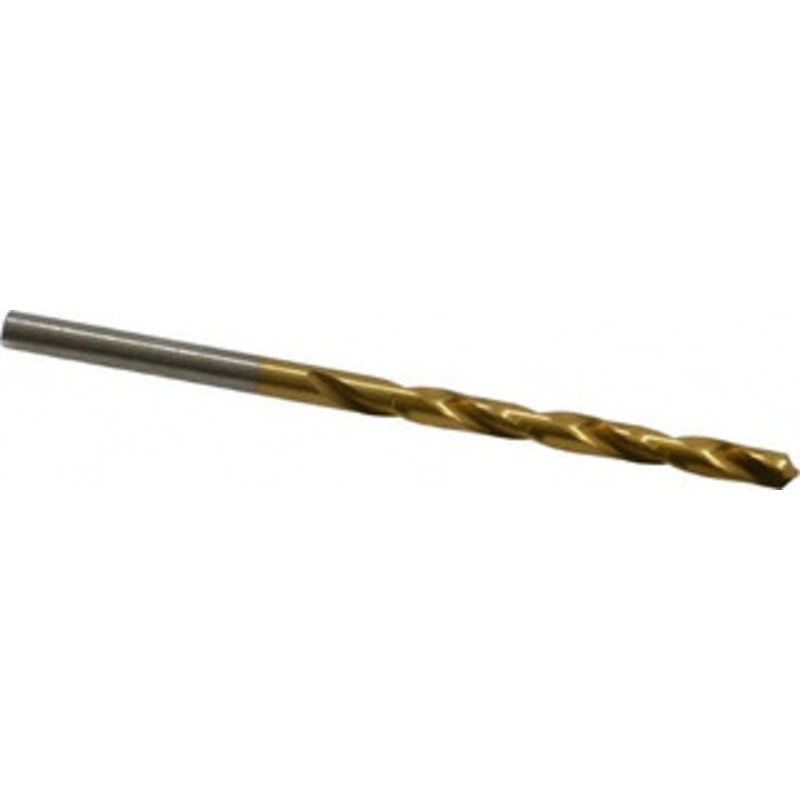 Hertel #25 118 High Speed Steel Jobber Drill TiN Finish, Right Hand Cut, Spiral Flute, Straight Shank, 3 OAL, Standard Point 85707479 – 85707479