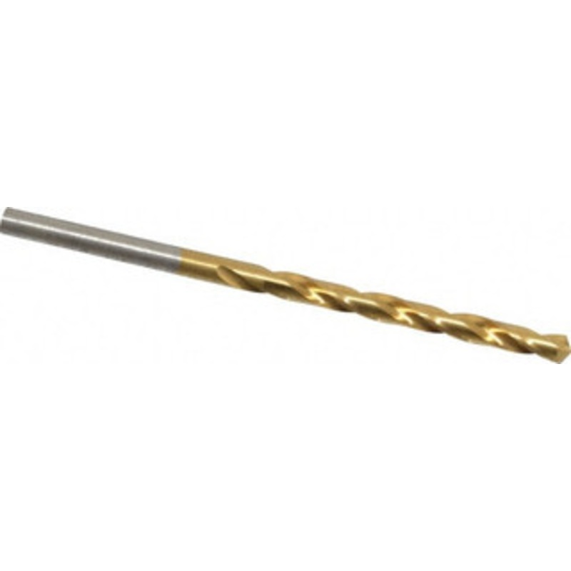 Hertel #26 118 High Speed Steel Jobber Drill TiN Finish, Right Hand Cut, Spiral Flute, Straight Shank, 3 OAL, Standard Point 85707487 – 85707487