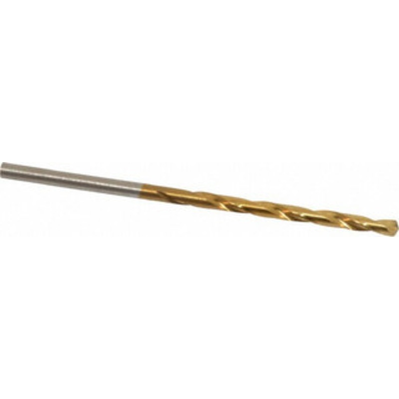 Hertel #32 135 High Speed Steel Jobber Drill TiN Finish, Right Hand Cut, Spiral Flute, Straight Shank, 2-3/4 OAL, Split Point 66694316 – 66694316