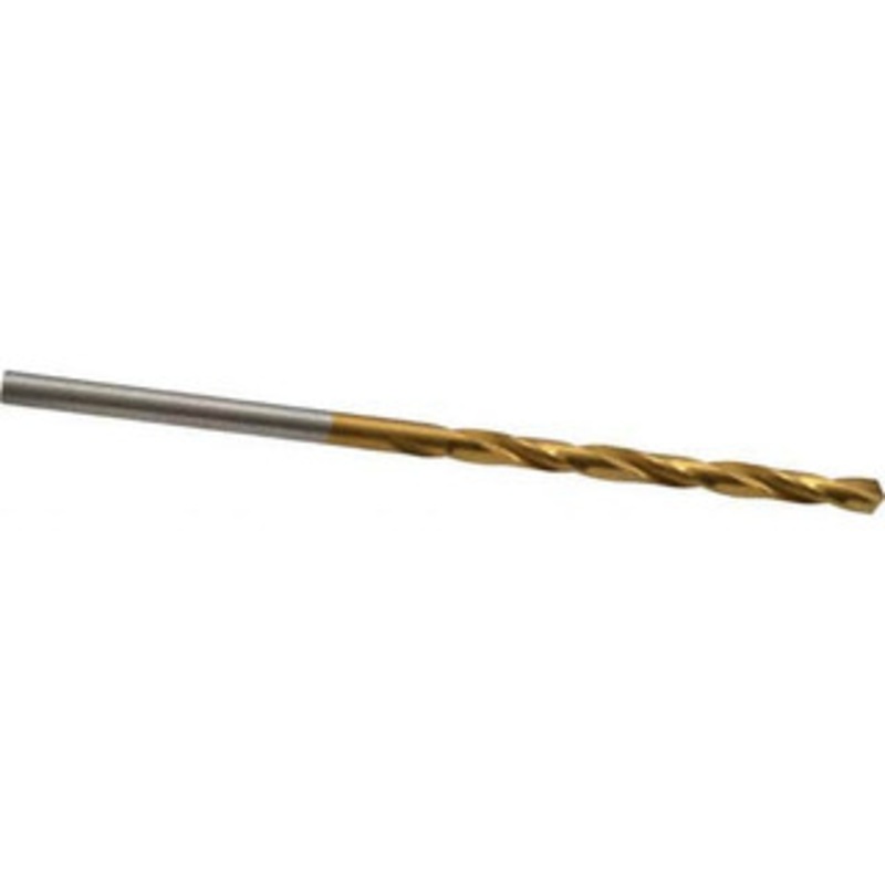 Hertel #36 118 High Speed Steel Jobber Drill TiN Finish, Right Hand Cut, Spiral Flute, Straight Shank, 2-1/2 OAL, Standard Point 85707594 – 85707594