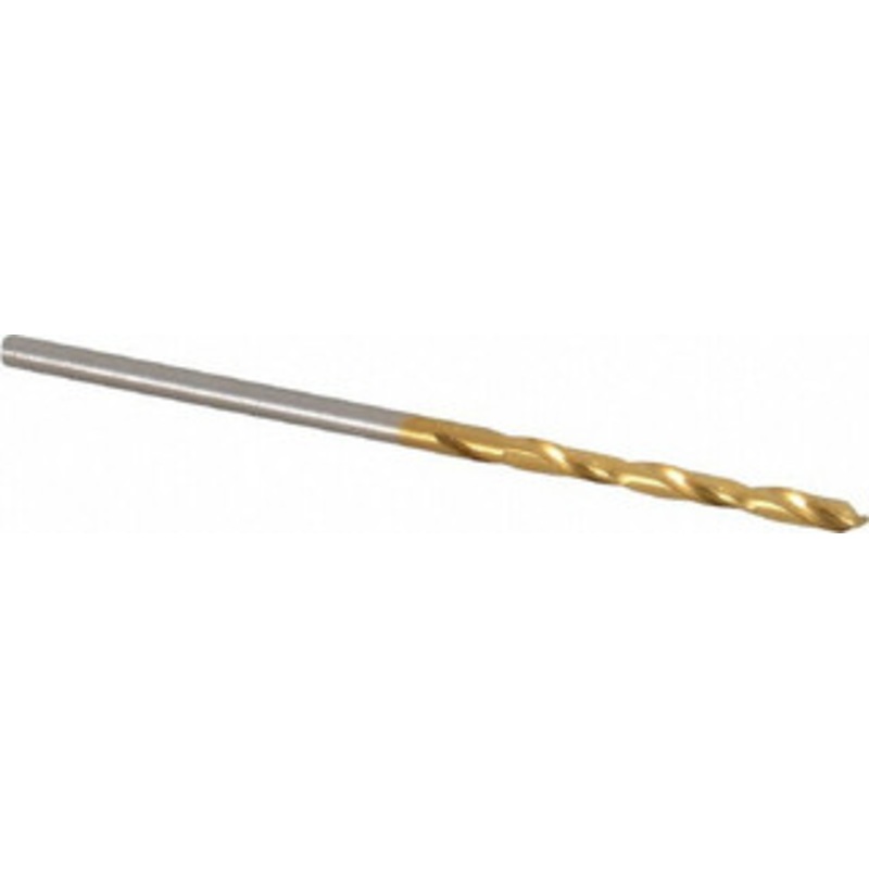 Hertel #48 135 High Speed Steel Jobber Drill TiN Finish, Right Hand Cut, Spiral Flute, Straight Shank, 2 OAL, Split Point 66694472 – 66694472