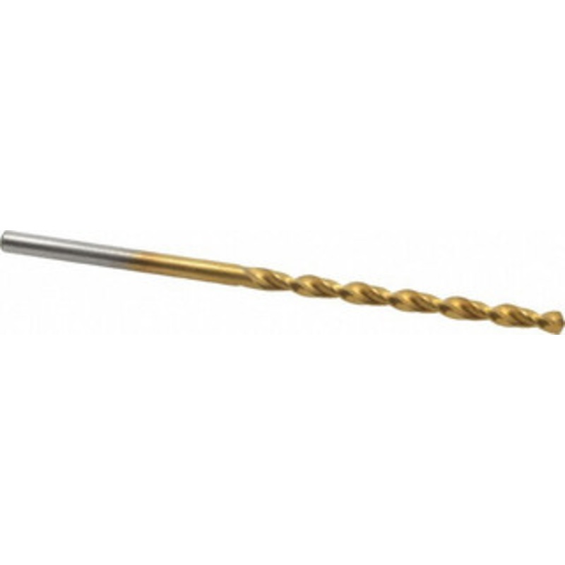 Cleveland Twist Drill #38 135 Cobalt Jobber Drill TiN Finish, Right Hand Cut, Parabolic Flute, Straight Shank, 2-1/2 OAL, Split Point C16650 – 02146959
