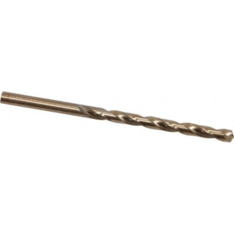 Hertel #5 135 Cobalt Jobber Drill Oxide/Gold Finish, Right Hand Cut, Spiral Flute, Straight Shank, 3-3/4 OAL, Split Point 04138525 – 04138525