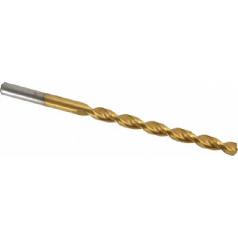Cleveland Twist Drill #4 135 Cobalt Jobber Drill TiN Finish, Right Hand Cut, Parabolic Flute, Straight Shank, 3-3/4 OAL, Split Point C16615 – 02146611