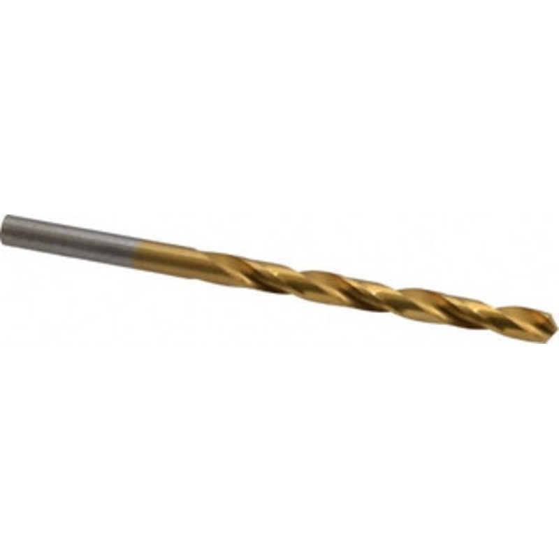 Hertel #3 118 High Speed Steel Jobber Drill TiN Finish, Right Hand Cut, Spiral Flute, Straight Shank, 3-3/4 OAL, Standard Point 85707255 – 85707255