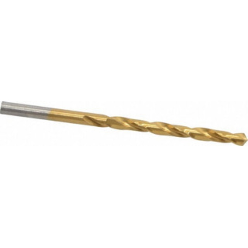 Hertel #11 118 High Speed Steel Jobber Drill TiN Finish, Right Hand Cut, Spiral Flute, Straight Shank, 3-1/2 OAL, Standard Point 85707339 – 85707339