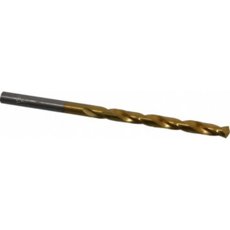 Hertel #16 135 High Speed Steel Jobber Drill TiN Finish, Right Hand Cut, Spiral Flute, Straight Shank, 3-3/8 OAL, Split Point 66694159 – 66694159