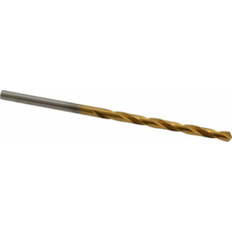 Hertel #32 118 High Speed Steel Jobber Drill TiN Finish, Right Hand Cut, Spiral Flute, Straight Shank, 2-3/4 OAL, Standard Point 85707552 – 85707552