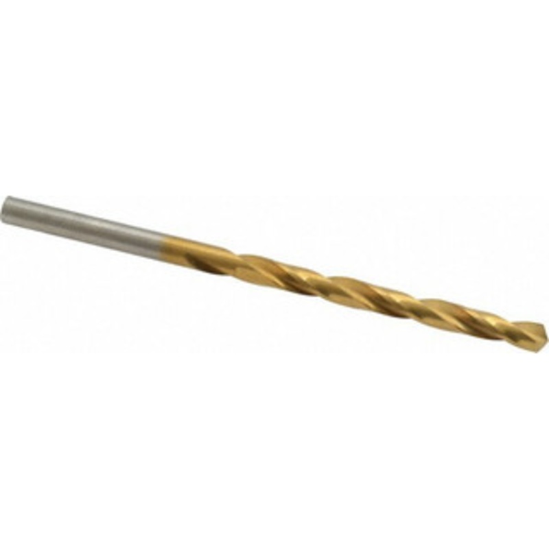 Hertel #19 118 High Speed Steel Jobber Drill TiN Finish, Right Hand Cut, Spiral Flute, Straight Shank, 3-1/4 OAL, Standard Point 85707412 – 85707412