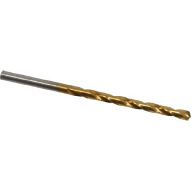 Hertel #21 135 High Speed Steel Jobber Drill TiN Finish, Right Hand Cut, Spiral Flute, Straight Shank, 3-1/4 OAL, Split Point 66694209 – 66694209