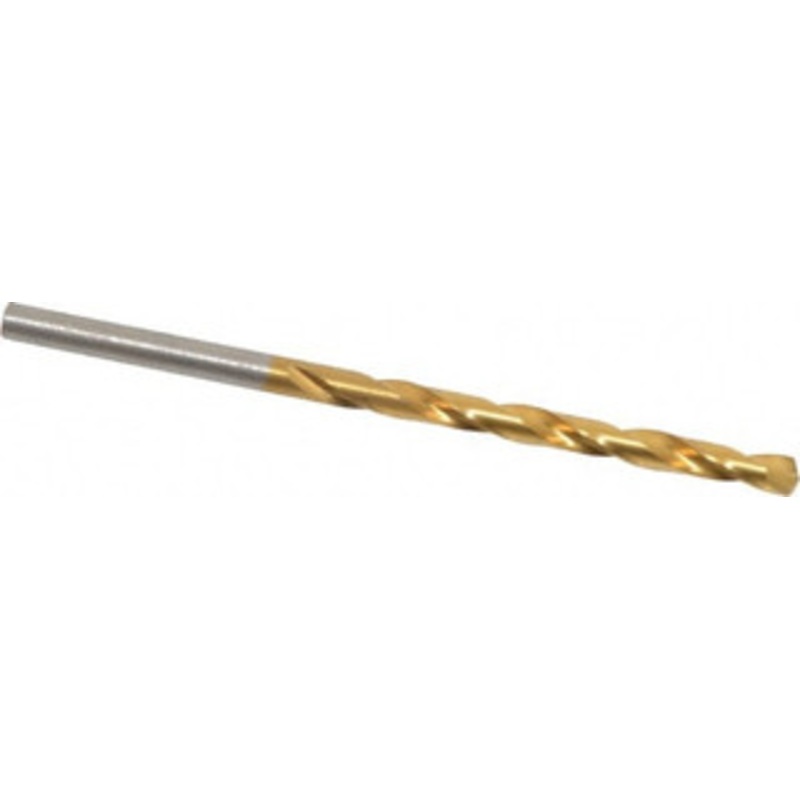 Hertel #26 135 High Speed Steel Jobber Drill TiN Finish, Right Hand Cut, Spiral Flute, Straight Shank, 3 OAL, Split Point 66694258 – 66694258