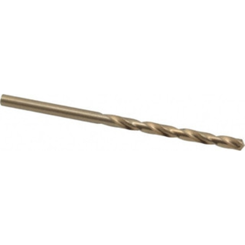 Hertel #27 135 Cobalt Jobber Drill Oxide/Gold Finish, Right Hand Cut, Spiral Flute, Straight Shank, 3 OAL, Split Point 04138749 – 04138749