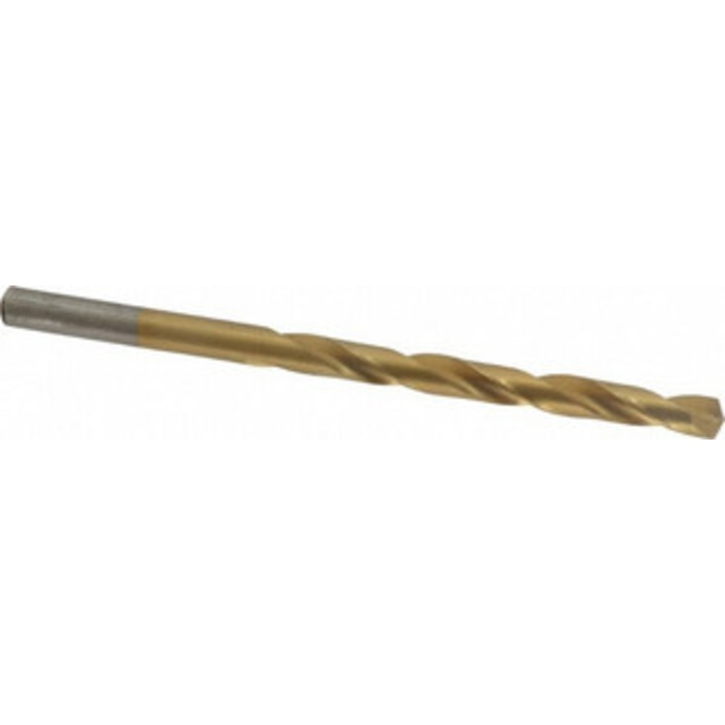 Hertel #3 135 High Speed Steel Jobber Drill TiN Finish, Right Hand Cut, Spiral Flute, Straight Shank, 3-3/4 OAL, Split Point 66694027 – 66694027
