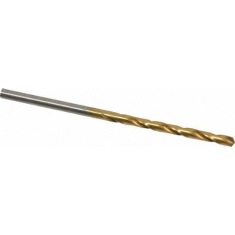 Hertel #39 135 High Speed Steel Jobber Drill TiN Finish, Right Hand Cut, Spiral Flute, Straight Shank, 2-3/8 OAL, Split Point 66694381 – 66694381
