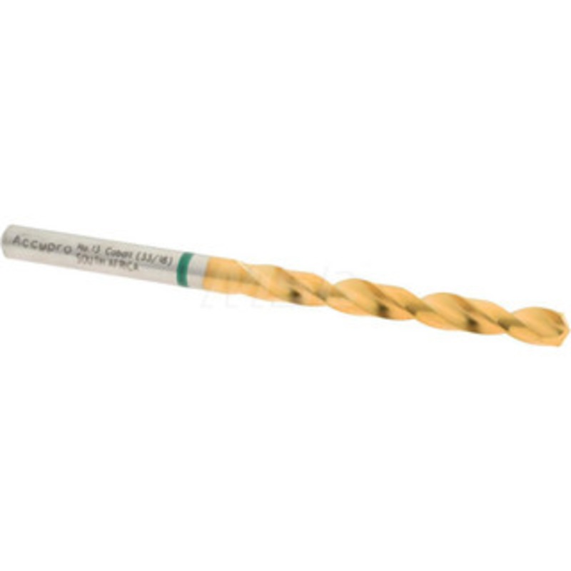 Accupro #13 135 Cobalt Jobber Drill TiN Finish, Right Hand Cut, Spiral Flute, Straight Shank, 80mm OAL, Split Point 1G70469-AC – 02375020