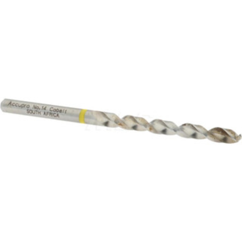 Accupro #14 130 Vanadium High Speed Steel Jobber Drill Bright Finish, Right Hand Cut, Spiral Flute, Straight Shank, 80mm OAL, Split Point 1AQ0462-AC – 02371763