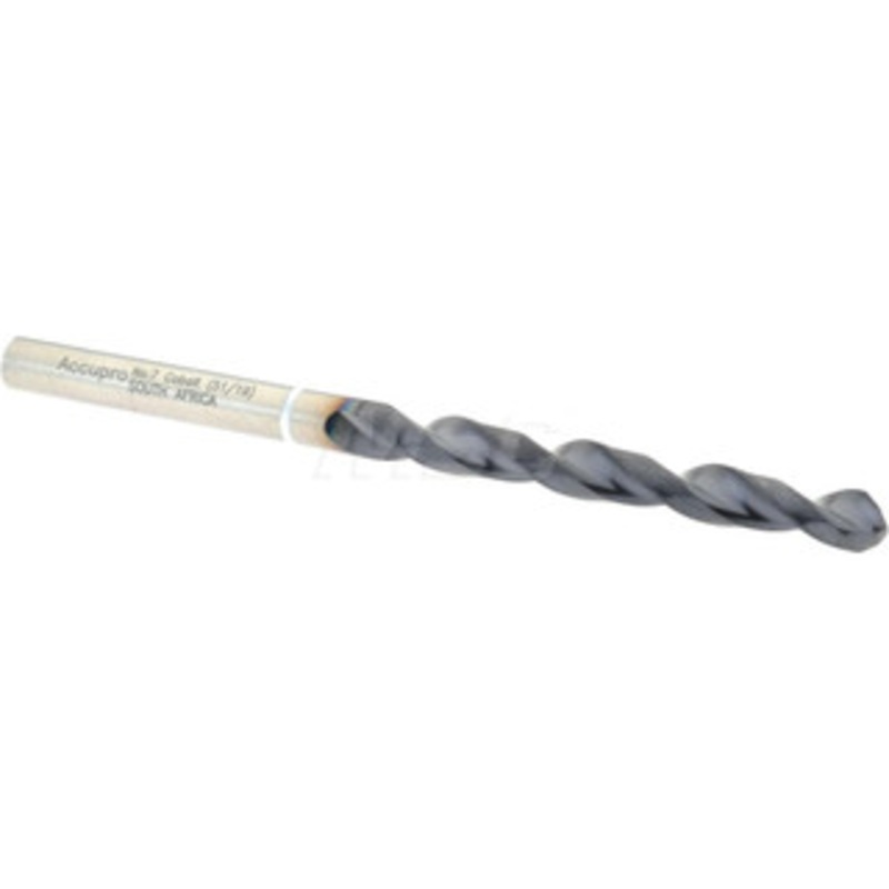 Accupro #7 118 Cobalt Jobber Drill TiAlN Finish, Right Hand Cut, Parabolic Flute, Straight Shank, 86mm OAL, DX Point 1W60511-AC – 93887008