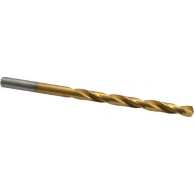 Chicago-Latrobe #3 135 High Speed Steel Jobber Drill TiN Finish, Right Hand Cut, Spiral Flute, Straight Shank, 3-3/4 OAL, Split Point 41673 – 03294600