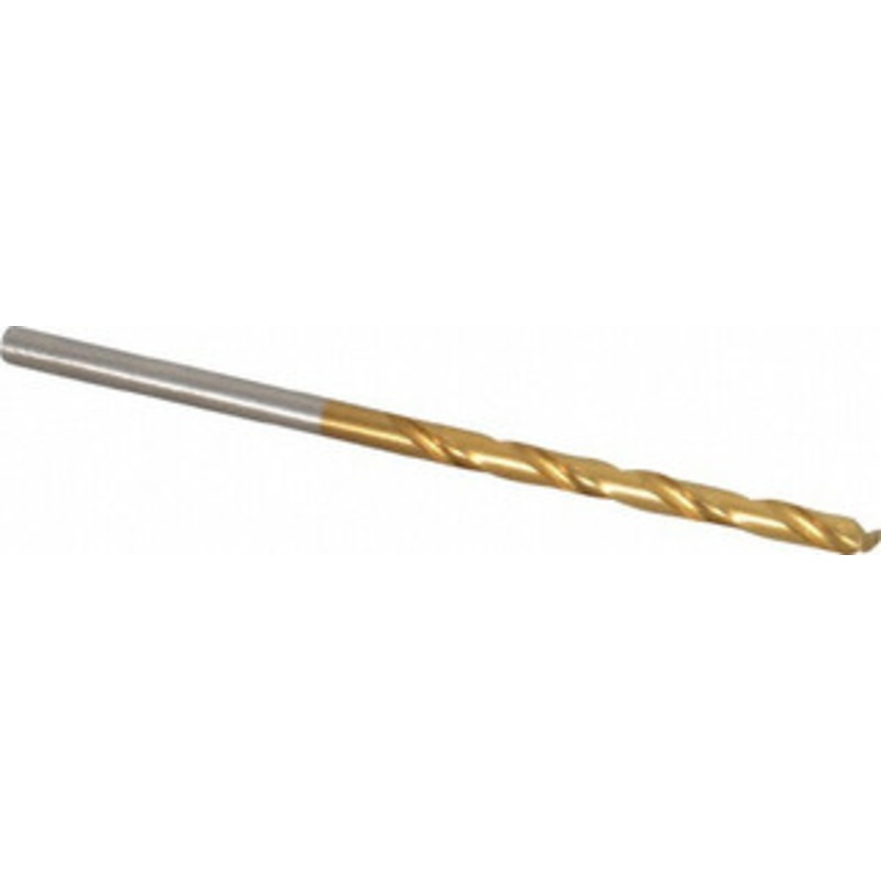 Hertel #33 135 High Speed Steel Jobber Drill TiN Finish, Right Hand Cut, Spiral Flute, Straight Shank, 2-5/8 OAL, Split Point 66694324 – 66694324