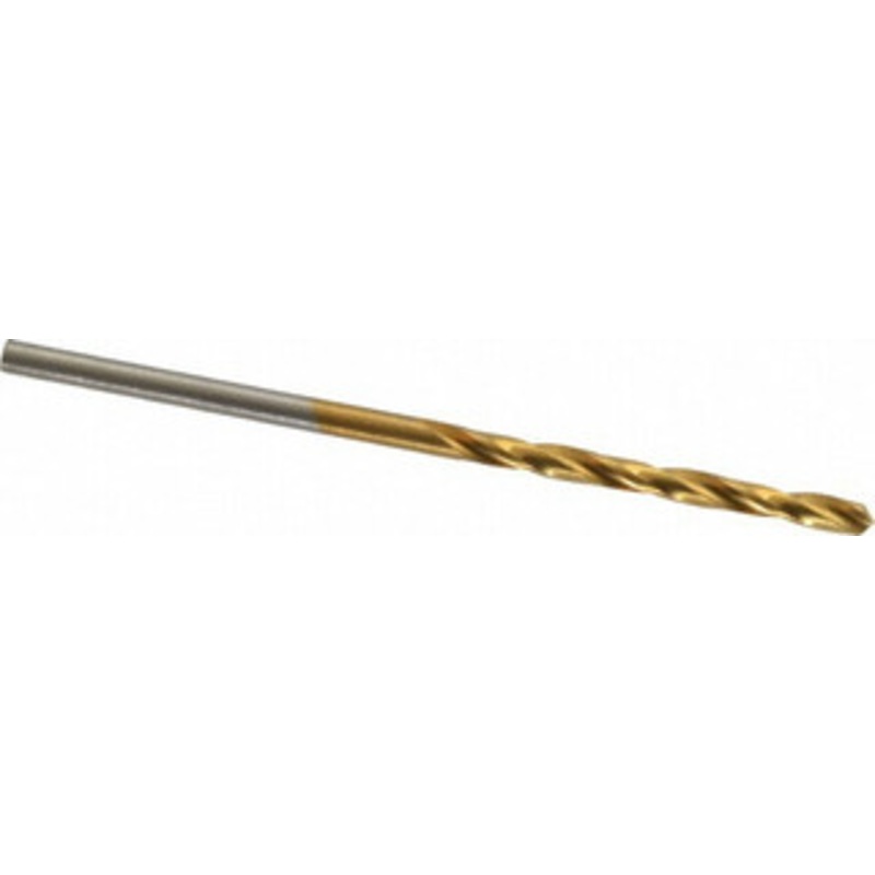 Hertel #37 118 High Speed Steel Jobber Drill TiN Finish, Right Hand Cut, Spiral Flute, Straight Shank, 2-1/2 OAL, Standard Point 85707602 – 85707602